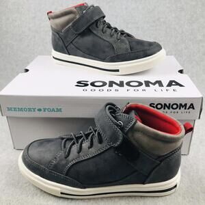 Sonoma Sneakers Boys Size 12 No Tie Laces Memory foam Blanford Mid Top New
